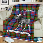 Scotstee Shop - Scotstee Shop Tartan Plaid Fleece Blankets With Moose Clan Carnegie Ancient Tartan Plaid Christmas Blanket