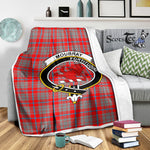 Scotstee Shop Tartan Plaid Blanket Moubray Clan Crest Badge Scottish Tartan Plaid Sherpa Blanket