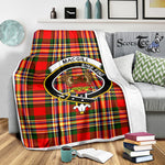 Scotstee Shop Tartan Plaid Blanket MacGill Clan Crest Badge Scottish Tartan Plaid Sherpa Blanket