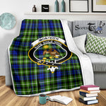 Scotstee Shop Tartan Plaid Blanket Monteith Clan Crest Badge Scottish Tartan Plaid Sherpa Blanket