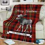 Scotstee Shop - Scotstee Shop Tartan Plaid Fleece Blankets With Moose Clan Davis Tartan Plaid Christmas Blanket