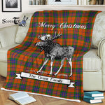 Scotstee Shop - Scotstee Shop Tartan Plaid Fleece Blankets With Moose Clan Grant of Edinchat Tartan Plaid Christmas Blanket