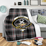 Scotstee Shop Tartan Plaid Blanket Moffat Clan Crest Badge Scottish Tartan Plaid Sherpa Blanket
