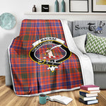 Scotstee Shop Tartan Plaid Blanket MacRae Ancient Clan Crest Badge Scottish Tartan Plaid Sherpa Blanket