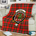 Scotstee Shop - Scotstee Shop Tartan Plaid Fleece Blankets Maule Red Clan Crest Badge Tartan Fleece Blanket Scottish