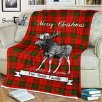 Scotstee Shop - Scotstee Shop Tartan Plaid Fleece Blankets With Moose Clan Adair Tartan Plaid Christmas Blanket