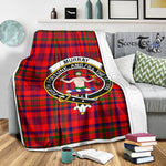 Scotstee Shop Tartan Plaid Blanket Murray Of Atholl Tulloch Clan Crest Badge Scottish Tartan Plaid Sherpa Blanket