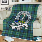 Scotstee Shop - Scotstee Shop Tartan Plaid Fleece Blankets MacNeill Of Colonsay Clan Badge Tartan Fleece Blanket Scottish