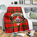 Scotstee Shop Tartan Plaid Blanket Monypenny Clan Crest Badge Scottish Tartan Plaid Sherpa Blanket