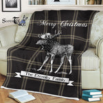Scotstee Shop - Scotstee Shop Tartan Plaid Fleece Blankets With Moose Clan Eternity Tartan Plaid Christmas Blanket