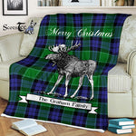 Scotstee Shop - Scotstee Shop Tartan Plaid Fleece Blankets With Moose Clan Graham Of Menteith Modern Tartan Plaid Christmas Blanket