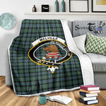 Scotstee Shop Tartan Plaid Blanket Melville Clan Crest Badge Scottish Tartan Plaid Sherpa Blanket