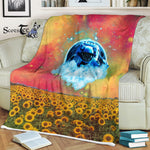 Scotstee Shop - Scotstee Shop Blanket Astronaut Blue Moon Dream Catcher Hippie Fleece Blanket