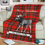 Scotstee Shop - Scotstee Shop Tartan Plaid Fleece Blankets With Moose Clan Butter Tartan Plaid Christmas Blanket