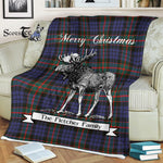 Scotstee Shop - Scotstee Shop Tartan Plaid Fleece Blankets With Moose Clan Fletcher Of Dunans Tartan Plaid Christmas Blanket