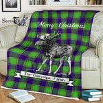 Scotstee Shop - Scotstee Shop Tartan Plaid Fleece Blankets With Moose Clan Dalrymple Tartan Plaid Christmas Blanket