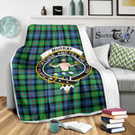 Scotstee Shop Tartan Plaid Blanket Murray of Atholl Ancient Clan Crest Badge Scottish Tartan Plaid Sherpa Blanket