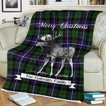 Scotstee Shop - Scotstee Shop Tartan Plaid Fleece Blankets With Moose Clan Galbraith Tartan Plaid Christmas Blanket