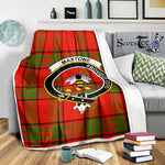 Scotstee Shop Tartan Plaid Blanket Maxton Clan Crest Badge Scottish Tartan Plaid Sherpa Blanket