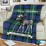 Scotstee Shop - Scotstee Shop Tartan Plaid Fleece Blankets With Moose Clan Davidson of Tulloch Tartan Plaid Christmas Blanket