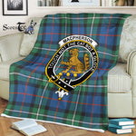 Scotstee Shop - Scotstee Shop Tartan Plaid Fleece Blankets Macpherson Clan Crest Badge Tartan Fleece Blanket Scottish