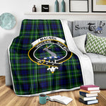 Scotstee Shop Tartan Plaid Blanket MacNeill Of Colonsay Hunting Clan Crest Badge Scottish Tartan Plaid Sherpa Blanket