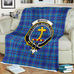 Scotstee Shop - Scotstee Shop Tartan Plaid Fleece Blankets Mercer Clan Crest Badge Tartan Fleece Blanket Scottish