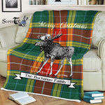 Scotstee Shop - Scotstee Shop Tartan Plaid Fleece Blankets With Moose Clan Buchanan Old Set Tartan Plaid Christmas Blanket
