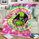 Scotstee Shop - Scotstee Shop Blanket Alien Magic Mushrooms Psychedelic Psilocybin Shrooms Hippie Rainbow Fleece Blanket