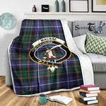 Scotstee Shop Tartan Plaid Blanket MacRae Clan Crest Badge Scottish Tartan Plaid Sherpa Blanket