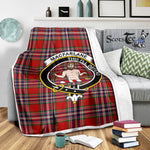 Scotstee Shop Tartan Plaid Blanket MacFarlane Clan Crest Badge Scottish Tartan Plaid Sherpa Blanket