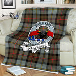 Scotstee Shop - Scotstee Shop Tartan Plaid Fleece Blankets MacLeod Of Harris Weathered Clan Badge Tartan Fleece Blanket Scottish