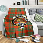 Scotstee Shop Tartan Plaid Blanket MacGregor Ancient Clan Crest Badge Scottish Tartan Plaid Sherpa Blanket