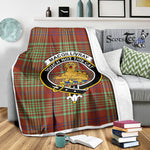 Scotstee Shop Tartan Plaid Blanket MacGillivray Hunting Ancient Clan Crest Badge Scottish Tartan Plaid Sherpa Blanket