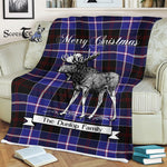 Scotstee Shop - Scotstee Shop Tartan Plaid Fleece Blankets With Moose Clan Dunlop Modern Tartan Plaid Christmas Blanket