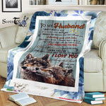 Scotstee Shop - Personalized Gift Letter To My Husband Gift Wolf Couple New Home Gift For Him Fleece Blanket