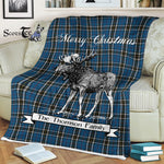 Scotstee Shop - Scotstee Shop Tartan Plaid Fleece Blankets With Moose Clan Thomson Dress Tartan Plaid Christmas Blanket