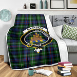 Scotstee Shop Tartan Plaid Blanket MacKenzie Modern Clan Crest Badge Scottish Tartan Plaid Sherpa Blanket