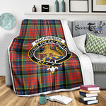 Scotstee Shop Tartan Plaid Blanket MacPherson Ancient Clan Crest Badge Scottish Tartan Plaid Sherpa Blanket