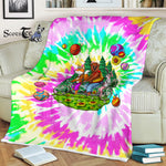Scotstee Shop - Scotstee Shop Blanket Hippie Animals Adventure Tie Dye Rainbow Hippie Fleece Blanket