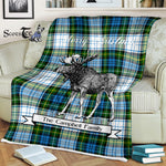Scotstee Shop - Scotstee Shop Tartan Plaid Fleece Blankets With Moose Clan Campbell Dress Tartan Plaid Christmas Blanket