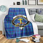 Scotstee Shop Tartan Plaid Blanket Mercer Clan Crest Badge Scottish Tartan Plaid Sherpa Blanket