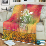 Scotstee Shop - Scotstee Shop Blanket Astronaut Bicycle Sunflower Hippie Fleece Blanket
