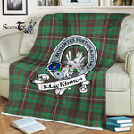 Scotstee Shop - Scotstee Shop Tartan Plaid Fleece Blankets MacKinnon Hunting Ancient Clan Badge Tartan Fleece Blanket Scottish