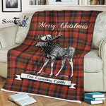 Scotstee Shop - Scotstee Shop Tartan Plaid Fleece Blankets With Moose Clan Cumming Hunting Weathered Tartan Plaid Christmas Blanket