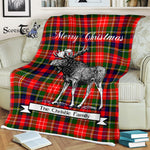 Scotstee Shop - Scotstee Shop Tartan Plaid Fleece Blankets With Moose Clan Christie Tartan Plaid Christmas Blanket