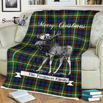 Scotstee Shop - Scotstee Shop Tartan Plaid Fleece Blankets With Moose Clan Ferguson Modern Tartan Plaid Christmas Blanket