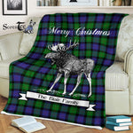 Scotstee Shop - Scotstee Shop Tartan Plaid Fleece Blankets With Moose Clan Blair Modern Tartan Plaid Christmas Blanket