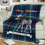 Scotstee Shop - Scotstee Shop Tartan Plaid Fleece Blankets With Moose Clan Grewar Tartan Plaid Christmas Blanket