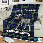Scotstee Shop - Scotstee Shop Tartan Plaid Fleece Blankets With Moose Clan Arbuthnott Tartan Plaid Christmas Blanket